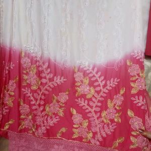 Double Shade Embroidered Dress Material