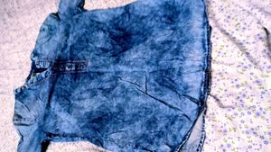 Acid Wash Denim Top