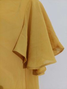 Mustard Flutter Sleeve Top