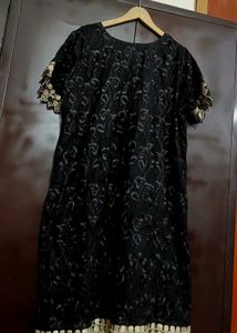 Black Golden Work Suit Salwar With Dupatta 42 Bust