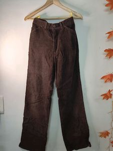 High Rise Brown Velvet Trousers