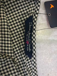 Floral Embroidered Checkered Top