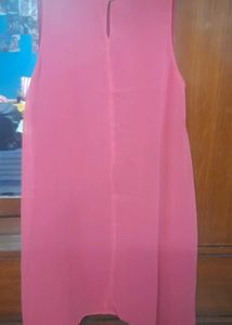 Pink Embroidered Sleevless Top