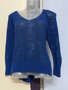 Forever21 Branded Navy Blue Chochet Top
