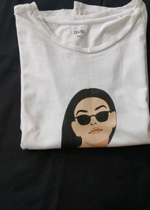 Minimalist Girl Graphic Tee – White