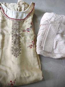 silk patiyala Kurta Set