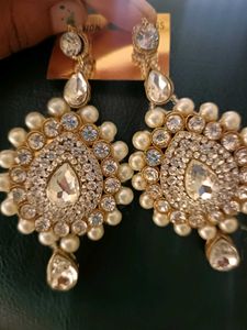 Partywear Golden Heavy Look Earings