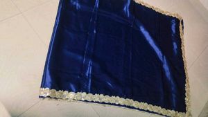 Elegant Navy Blue satin saree