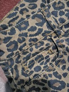 Tiger/Leopard Print Denim Jeans
