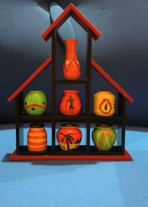 Handcrafted Pottery Display Shelf