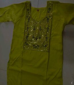 Yellowish Green Kurti