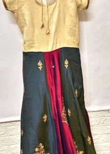 Ethenic Golden Embroidery Gown Small Size