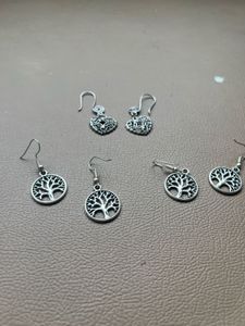 Tree of Life & Heart Earrings German Silver