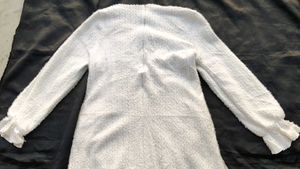 korean fur White Dress