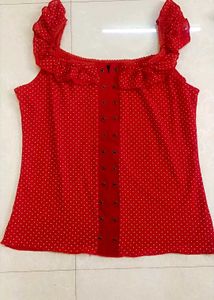 2 Combo Red Polka Dot Top &amp; Dress Set