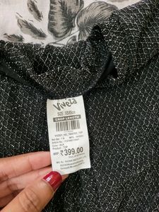 Black Shimmer Crop Top