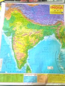 India Physical Map Chart