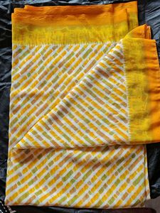 Yellow Chiffon Saree With Blouse