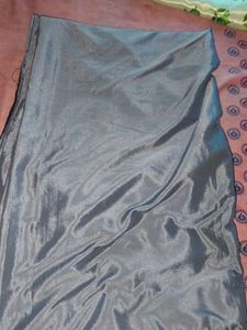 Grey Satin Saree