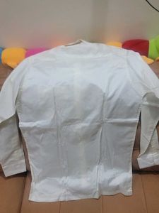 Men's White Silk Blend Long Sleeve Shirt