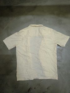 Cream Texture Camp Collar Shirt