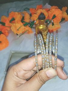 silver KUNDAN BANGLES (12)