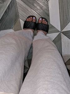 Black Quilted Slide Sandals