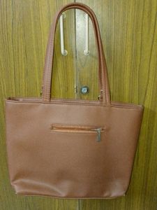 Brown Striped Tote Bag