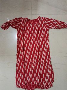 Red Straight Suit For Women