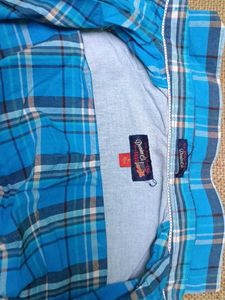 Denim &amp; Lounge Blue Checkered Shirt