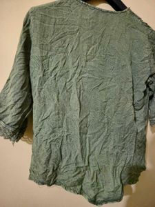 Embroidered Green Top