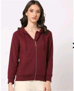 Women/Men Burgundy Hoodie Sweatshirt