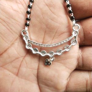 Pure Silver Beautiful White CZ Mangalsutra