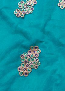Teal Embellished Saree