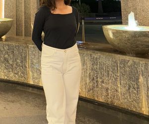 Black Square Neck Top