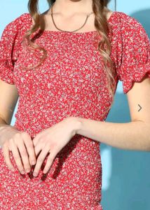 Red Floral Mini Dress