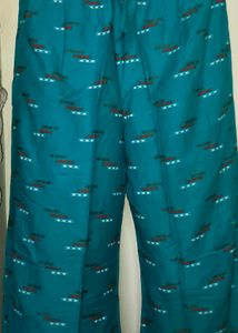 Zara Teal Patterned Pants