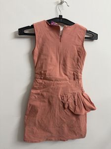 Cute Peach Girls' Dress