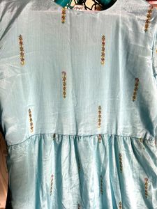 Ethnic Mirror Work Gown For Women With Full Sleeve