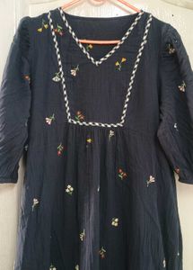 Embroided Blue Dress