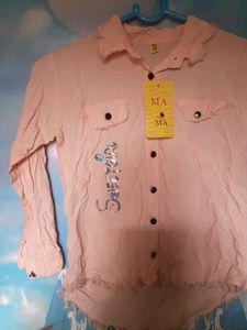 Peach Streachable Cotton Shirt