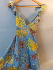 Blue Floral Mini Dress