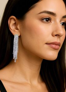 Sparkling Long Tassel Rhinestone Earrings🤍