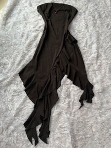 Black Ruffle Bodycon Dress