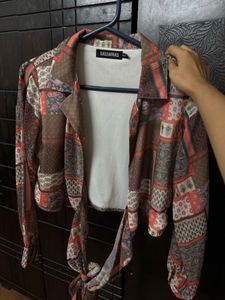 Patterned Wrap Top