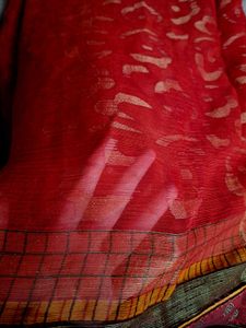 Red With Golden Work Saree