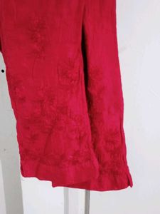 Embroidered Pink Kurta With Pant