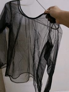 Sheer Black Long Sleeve Top