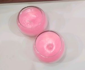 Beautiful Light Pink Scented Glass Candle