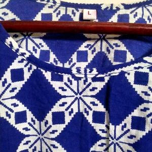 Blue Patterned Top
